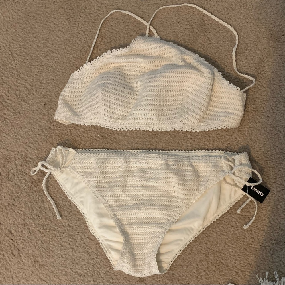 Express Ivory Crochet Bikini - NWT - Sz L